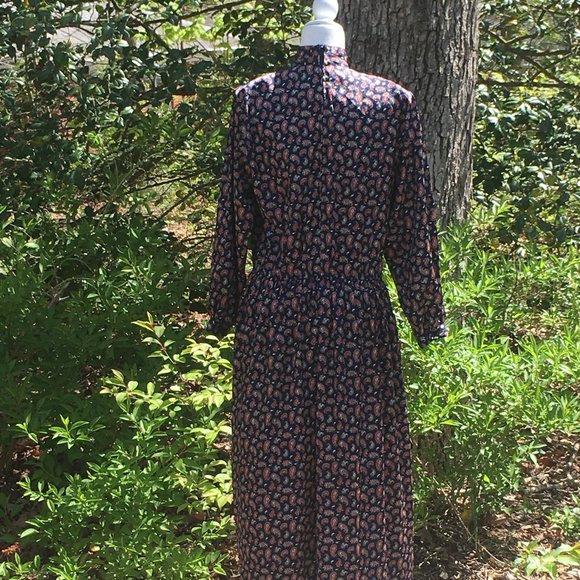 Vintage Navy Blue Midi Dress from Talbots - Picture 6 of 7